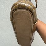 Brighton Croc Olive‎ Green Shoulder Bag Purse Zipper Charm And Dust bag B Tan Photo 8