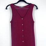 Coin 1804 Lagenlook ribbed Sleeveless Button High Lo Hem Cardigan Maroon Size XS Red Photo 3