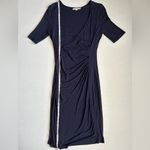Boden USA Boden Women’s Navy Blue Wrap Style V-Neck ½ Sleeve Dress 10R Photo 4