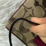 Coach  Brown Red Canvas Wristlet Photo 2