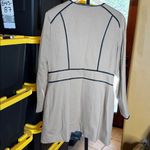 INC International Concepts Faux Leather Trim Khaki Moto Blazer Coat Size Large Tan Photo 6