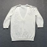 Old Navy  Women’s White Floral Embroidered Cardigan Small V-Neck Button Cotton Photo 4