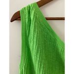 Free People  FP Beach M Green One Shoulder Top Ribbed Mary Cotton Linen Blend EUC Photo 2