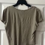 American Eagle Green and White Baby Tee, Size Small Photo 1