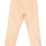 J Jill White Linen Stretch Pearl Pink Pull On Elastic Waist Cropped Pants Medium Photo 0