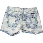 Miss Me Womens Size 25 Distressed Studded Bling Denim Shorts 90s Acid Wash Party Photo 1