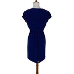 Laundry by Design  Navy Ruched Cap Sleeve V Neck Dress 4 Cocktail Party NWT Photo 4
