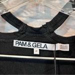 Pam & Gela NWT  Black Split Neck Ribbed Jersey Dress Size P(XS) - RD7017 Photo 8
