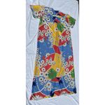 Vintage Mumu Robe Nightgown House Coat Disco 70s Grannycore Floral Womens Blue Size M Photo 12