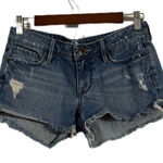 B Denim Distressed Frayed Hem Jean Shorts – Size 3 – 100% Cotton Photo 0