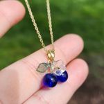 Blueberry Flower Necklace Gold Photo 3