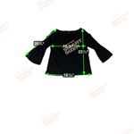 Talbots Womens Blouse Black Bell Sleeve Scoop 3/4 Sleeves Size Small Photo 5