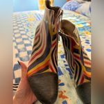 GOBY LUV 39 Geometric Striped Ankle Vegan Leather Zip Boots Booties Red Size 8 Photo 9