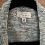 Lucky Brand  Light Blue & Cream Stripes Open Criss-Cross/Wrap Sweater, Sz L Photo 4
