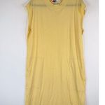Free People FP Beach Womens Dress Yellow All Day Long Midi T Shirt Slit Medium Photo 4