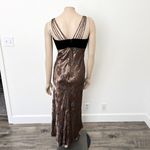 All that jazz [Vintage] 90s  Small Brown Floral Print Satin Velvet Strappy Dress Photo 1