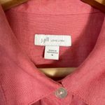 J.Jill  Love Linen Long Sleeve Button Down Shirt Blouse Women's Medium Pink Photo 5