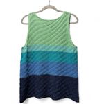 So Blue Striped Sleeveless Knit Top Size L Tranquil Waters Blue Green Beach Size L Photo 3