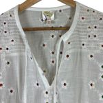 Fig & Flower Blouse Womens S White Embroidered Floral Peasant Boho Cottagecore Photo 4