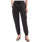 BAGATELLE COLLECTION Black Faux Leather Jogger Pants Drawstring Waist Size M Size M Photo 1