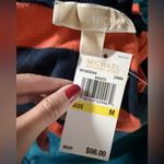 Michael Kors designer sweater short sleeve logo gold button orange navy blue NWT Photo 5
