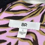 BP  Oversized Button Up Top In Pink Bouquet Retro Zebra Size L Photo 3
