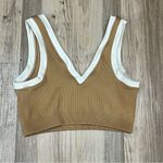 Aerie NWT 2- piece tan ribbed bootyshorts sports bra sz Medium Large shortie Photo 7