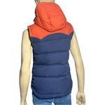 Patagonia  Women’s Size S Navy Blue Orange Bivy Hooded Down Vest Photo 5
