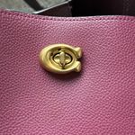 Coach C0692 Willow Tote In Colorblock Pebble Leather Shoulder Plum/ Pink Photo 3