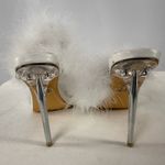 Azalea Wang So Fluffy Ima Die Square Toe Heels in White Size 6 Photo 8