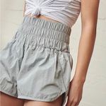 Free People FP Movement The Way Home Gray Smocked High Rise Athletic Shorts M Photo 0