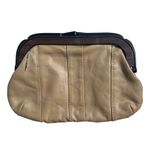 Boutique Vintage Leather Clutch Handbag Purse Brown Photo 1