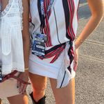 ZARA  Striped Top Red Black White One Shoulder Photo 1