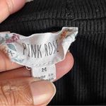 Pink Rose  | Black Ribbed V-neck Short Sleeve Bodysuit Sz M Photo 4