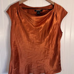 Ellen Tracy  100% Silk Cap Sleeveless Cowl Neck Blouse Tank Top Orange Size 8 Photo 0