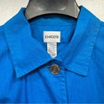 Chico's Chico’s Blue Ocean Coral Embroidered Appliqué Jacket Button Front Sea Life Photo 5