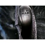 Aquatalia  Italian Black Navy Blue Colorblock Suede Ankle Boots Side Zip Womens 7 Photo 7