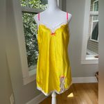Vintage Victoria’s Secret Yellow White Hot Pink Slip Dress Chemise Size Large Photo 10