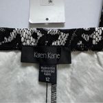 Karen Kane  Black and White Floral Lace Boho Print Ponte Pants Size 12 NWT Photo 3