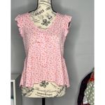 Kingston Grey (XS Juniors) Pretty Pastel Floral Ruffle Sleeve V Neck Peplum Top Pink Photo 9
