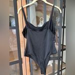 SKIMS  bodysuit square neck seamless sheer satin sheen thong onyx adjustable Photo 2