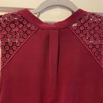 Alya Boho Peplum Sleeveless Blouse Burgundy Red Women’s Size Small Photo 4