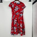 Modcloth Red Floral Dress Fits of Bliss Short Sleeve Dress NO BELT size large Photo 2