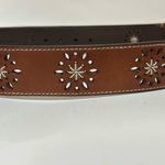 Lands' End Women’s Cut-Out Floral Design Leather Belt Photo 3