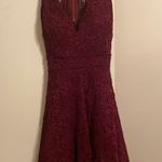 B Darlin Burgundy Lace Semi Formal Dress Photo 0