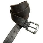 Lauren Ralph Lauren Brown Leather Belt Silver Buckle Distressed Large 1 3/8th" Photo 0