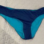 WAVE LIFE women small Aqua spray blue navy reversible bikini bottom solid beach Photo 2