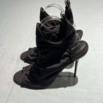 ASOS  Black Spandex Ankle Open Toe Bootie Heels Size 9 B33 Photo 3