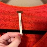 Free People  Red Parisian Nights Flowy Long Sleeve Top Photo 2