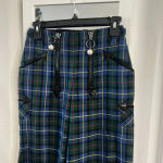 Opening Ceremony 973  Plaid High Waisted Pearl Pants Size 0 Color Green Blue Photo 1